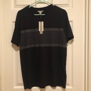 Calvin Klein Black Logo V Neck Tee